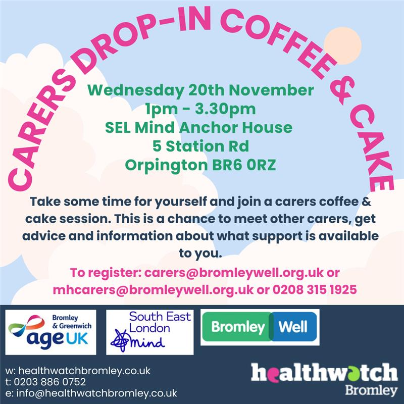 Carers coffee and cake poster