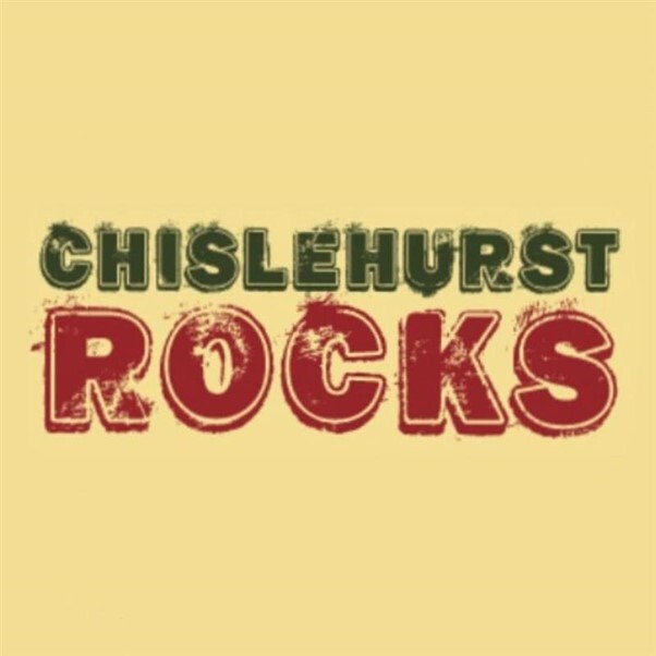 Yellow image with words Chislehurst Rocks
